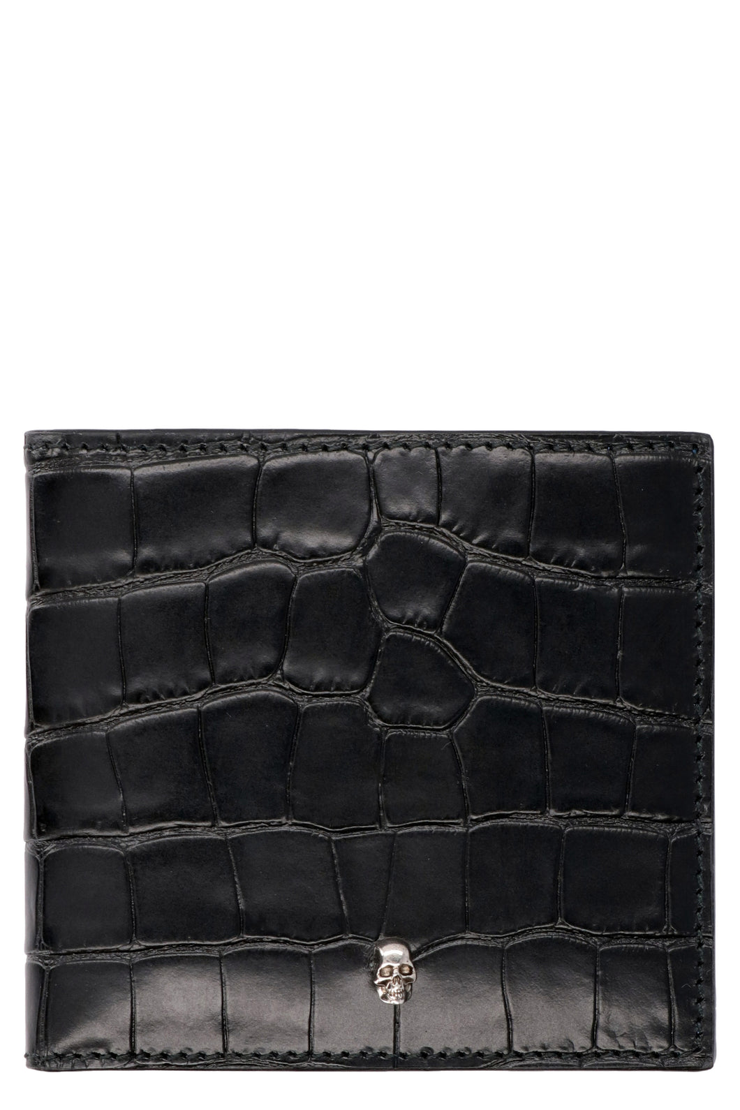 Croco-print leather wallet