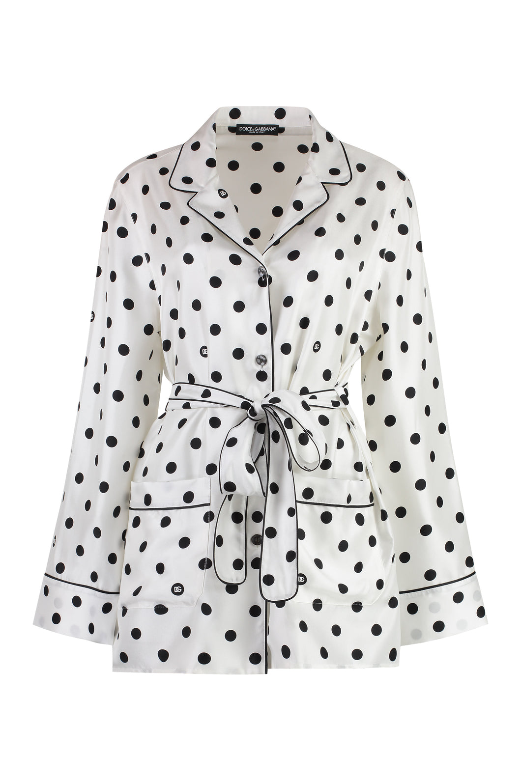 Blusa pigiama in seta stampata