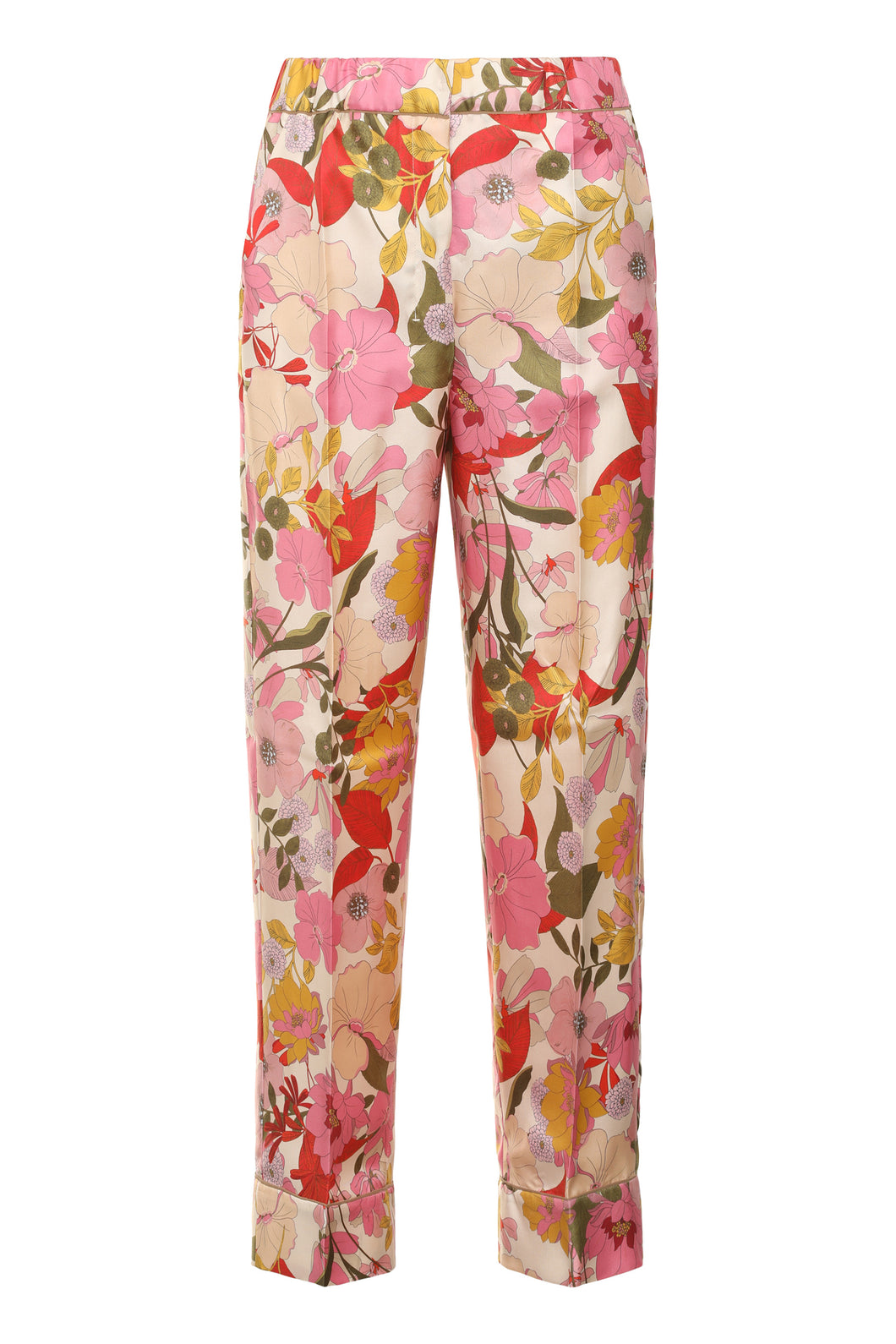 Leda printed silk pajama pants